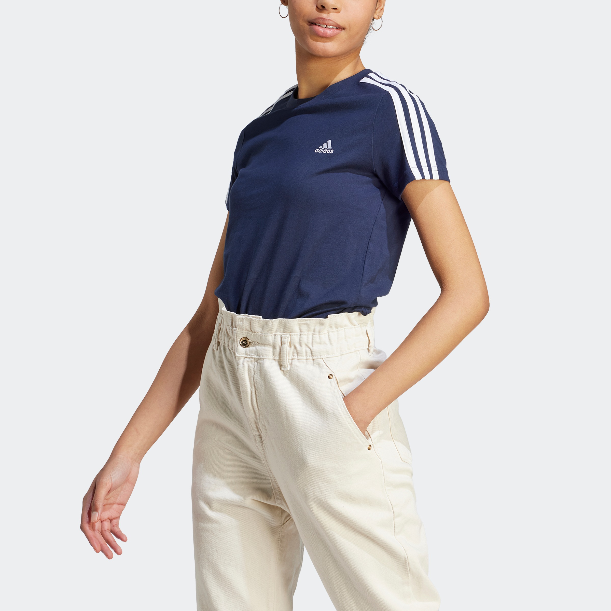 adidas Sportswear T-Shirt LOUNGEWEAR ESSENTIALS SLIM 3-STREIFEN günstig online kaufen