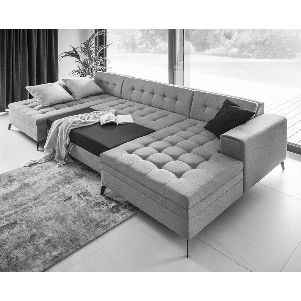 Ecksofa Big Sofa mit Schlaffunktion in Dunkelbraun günstig online kaufen