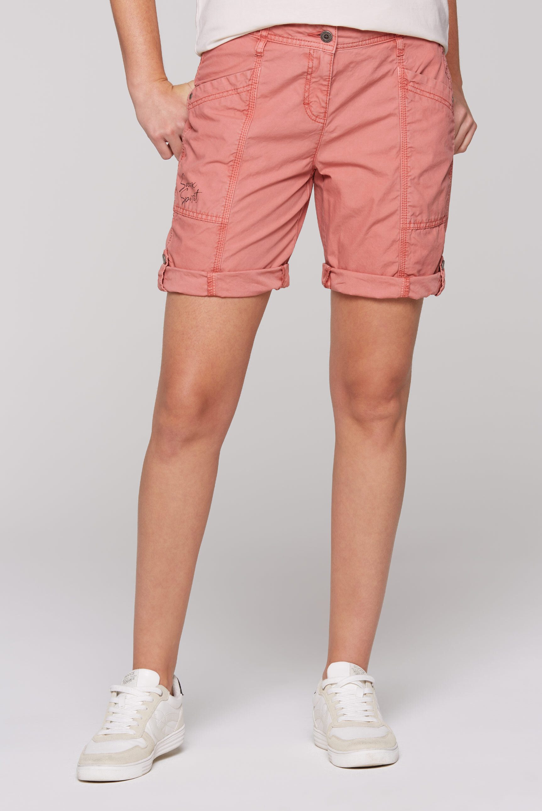 SOCCX Shorts, Krempelsaum mit Druckknopfriegel günstig online kaufen