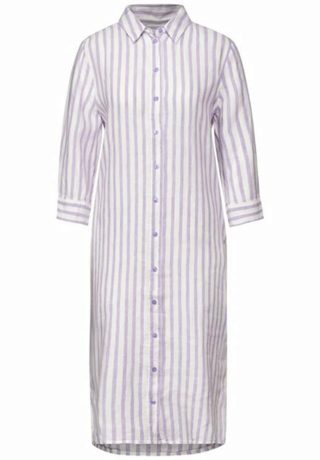 STREET ONE Midikleid LS_Yarn Dyed Linen Shirt Dress, smell of lavender günstig online kaufen