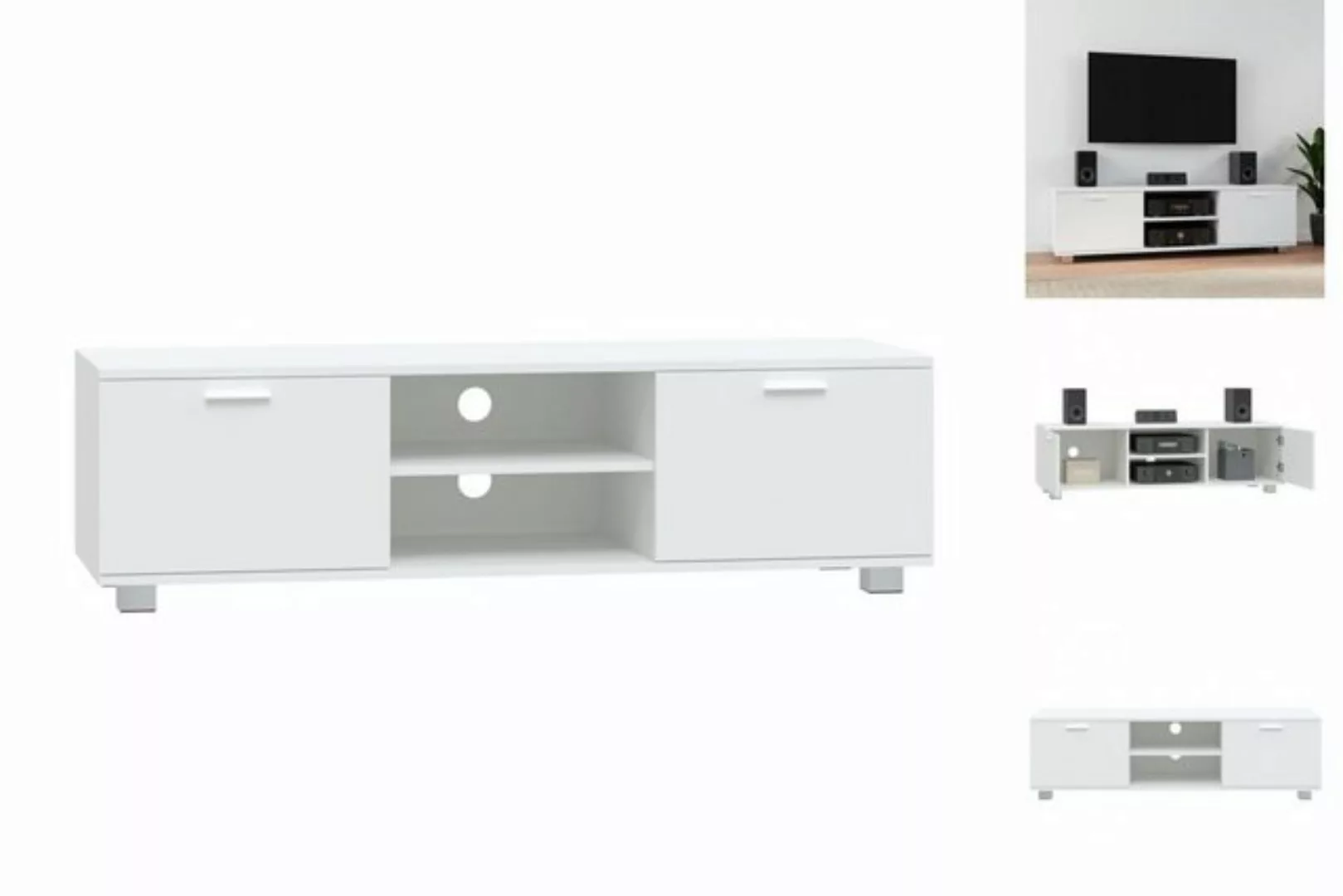 vidaXL TV-Schrank TV Schrank Fernsehschrank Lowboard Regal Sideboard Weiß 1 günstig online kaufen