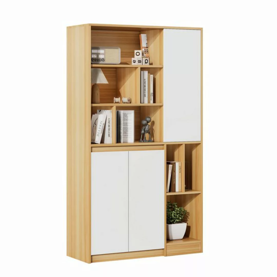 OKWISH Hochschrank Bücherregal in Holzfarbe (Bücherregal, 1-St., verstellba günstig online kaufen