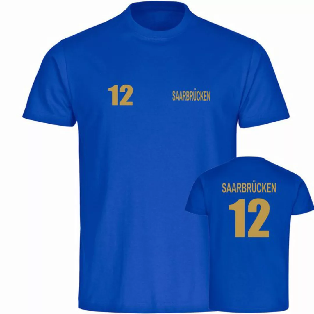 multifanshop T-Shirt Herren Saarbrücken - Trikot Nummer 12 gold - Männer günstig online kaufen