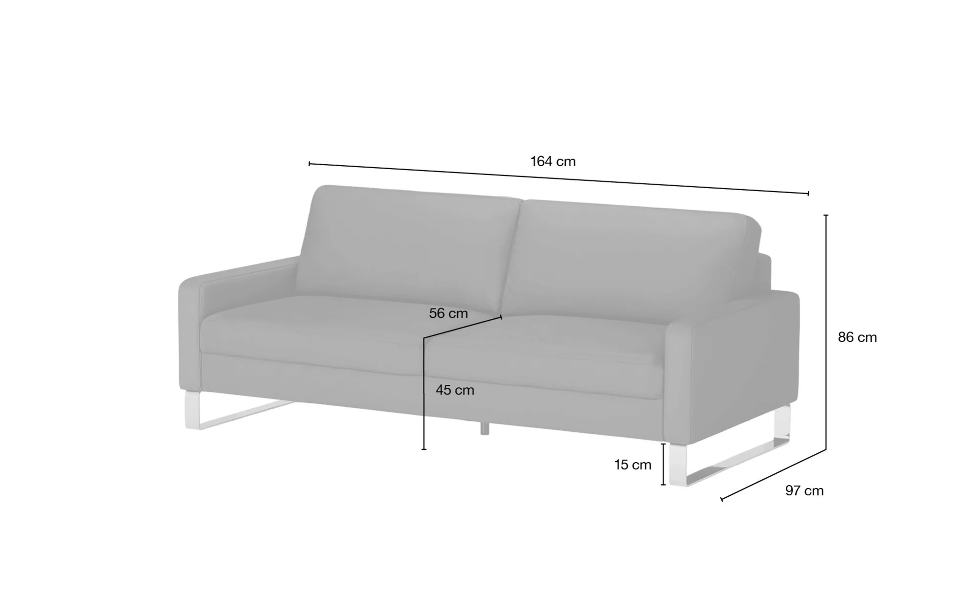 Max Schelling Einzelsofa aus Echtleder Maximum ¦ beige ¦ Maße (cm): B: 164 günstig online kaufen