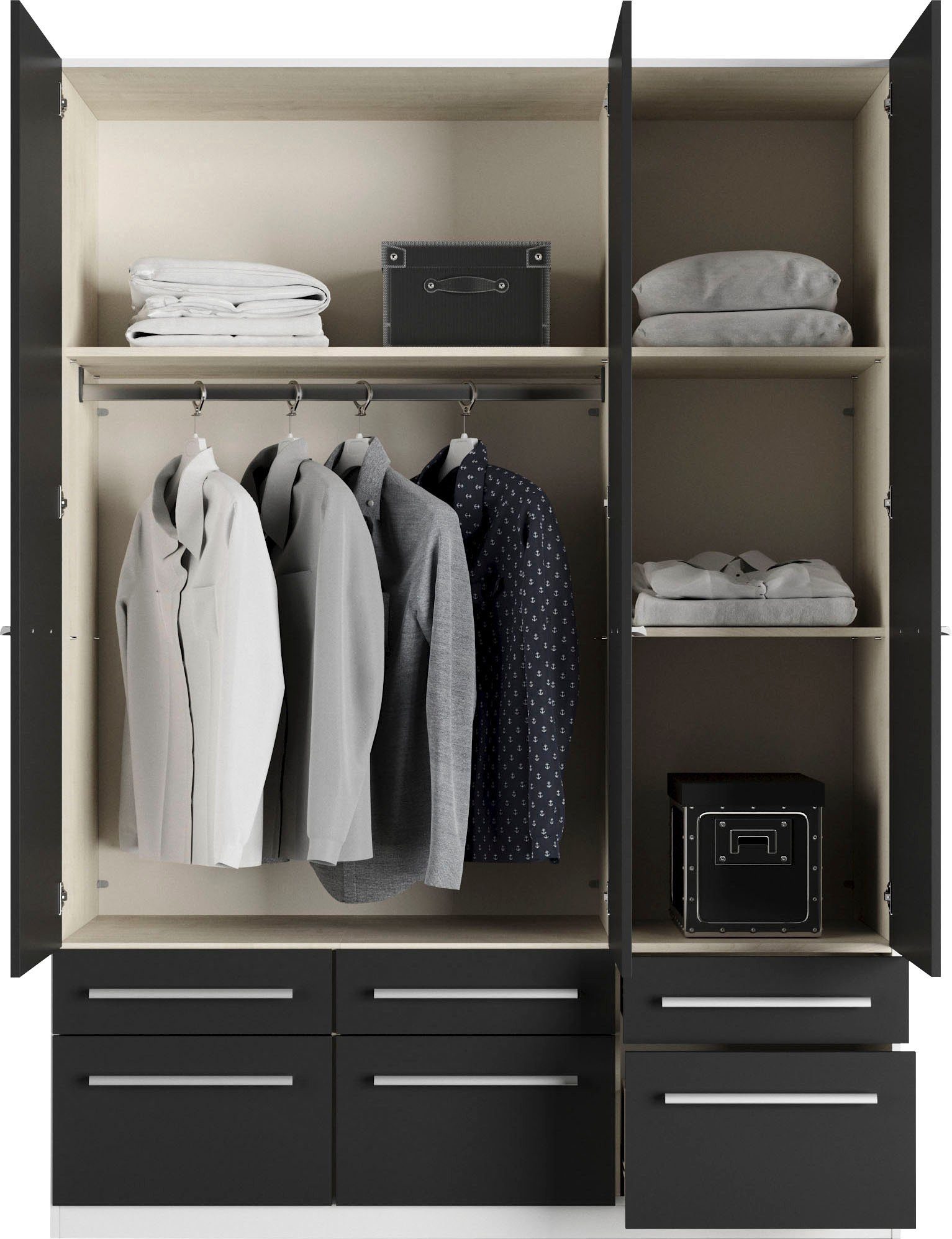 priess Kleiderschrank "Schrank Garderobe Wäscheschrank Barcelona in 5 Breit günstig online kaufen