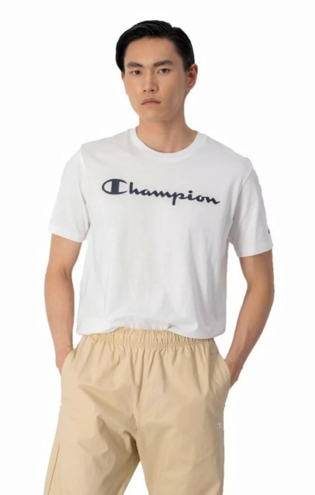 Champion T-Shirt Champion Herren Crewneck T-Shirt Rundhals mit Logo günstig online kaufen