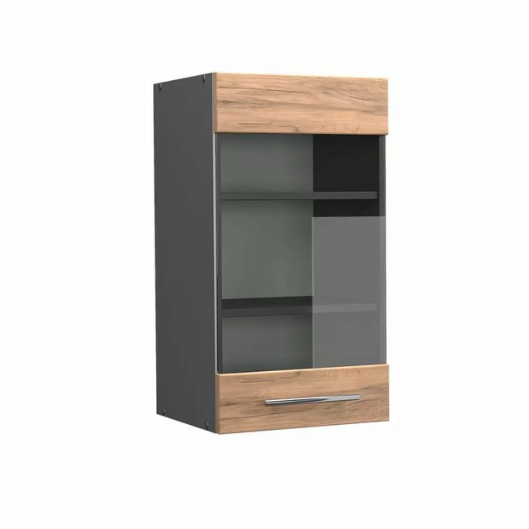 Vicco Glashängeschrank Fame-Line, Goldkraft Eiche/Anthrazit, 40 cm günstig online kaufen