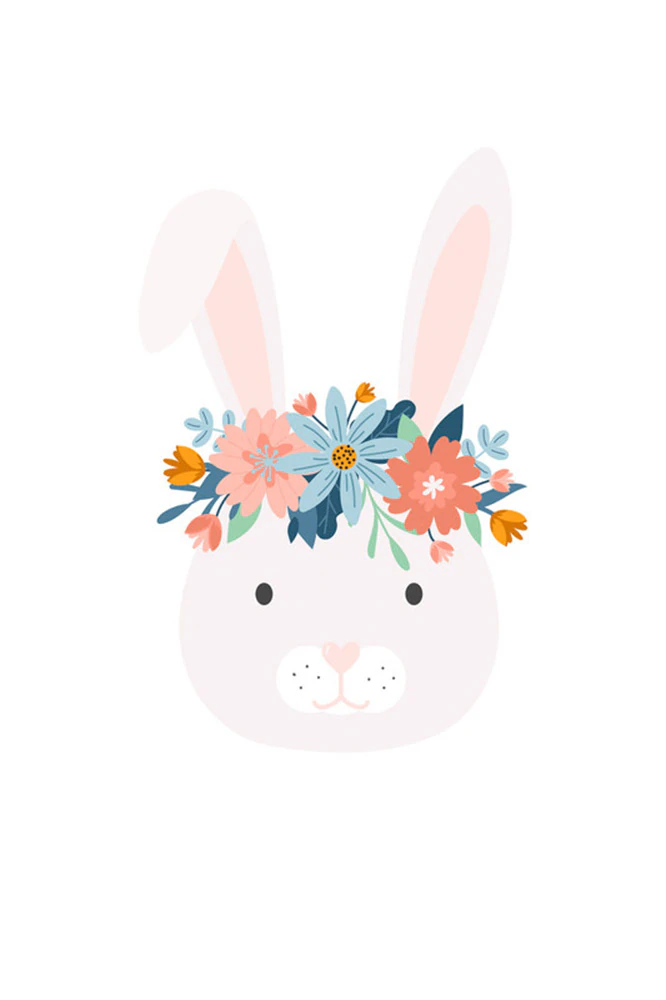 A.S. Création Leinwandbild "Flower Bunny 2 - Wandbild Weiß Bunt Blau Keilra günstig online kaufen