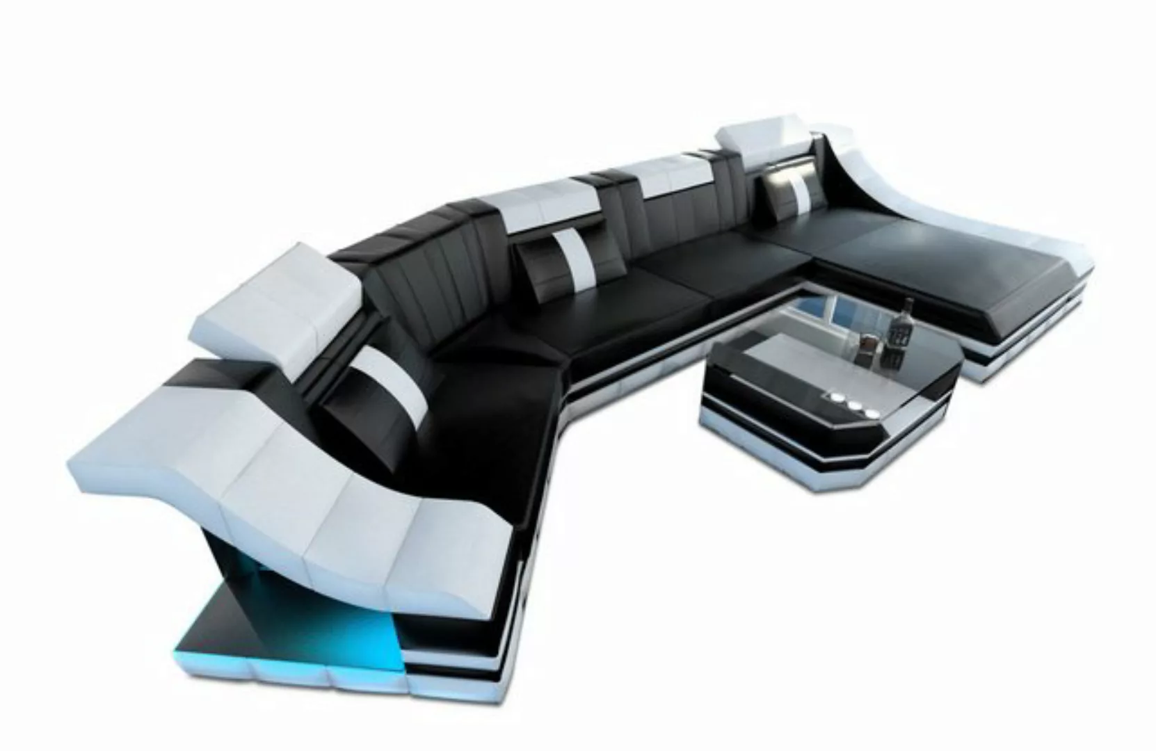 Sofa Dreams Wohnlandschaft Ledercouch Turino C Form Ledersofa Leder Sofa, C günstig online kaufen