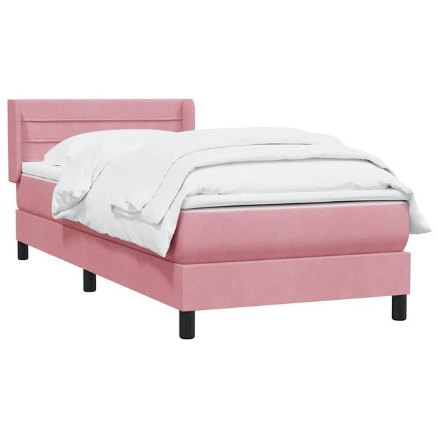 vidaXL Bett Boxspringbett mit Matratze Rosa 80x220 cm Samt günstig online kaufen