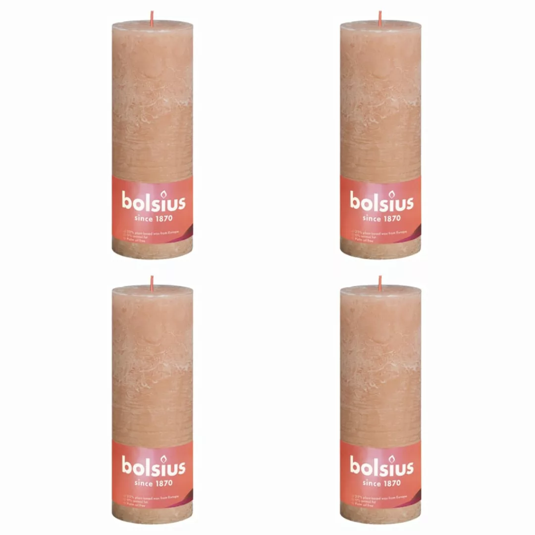 Bolsius Rustikale Stumpenkerzen Shine 4 Stk. 190x68 Mm Nebelrosa günstig online kaufen