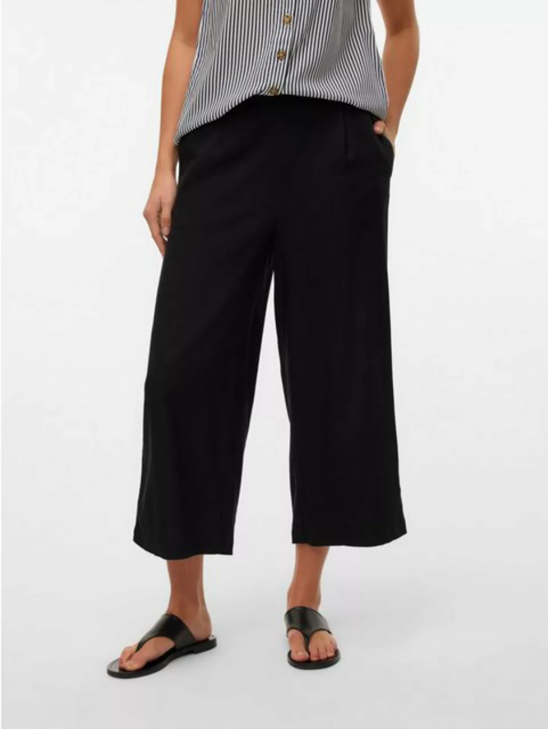 Vero Moda Culotte "VMMYMILO H/W CULOTTE PANT WVN GA", mit Leinen günstig online kaufen