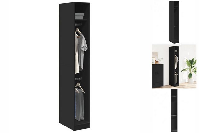 vidaXL Kleiderschrank Kleiderschrank Schwarz 30x50x200 cm Holzwerkstoff günstig online kaufen