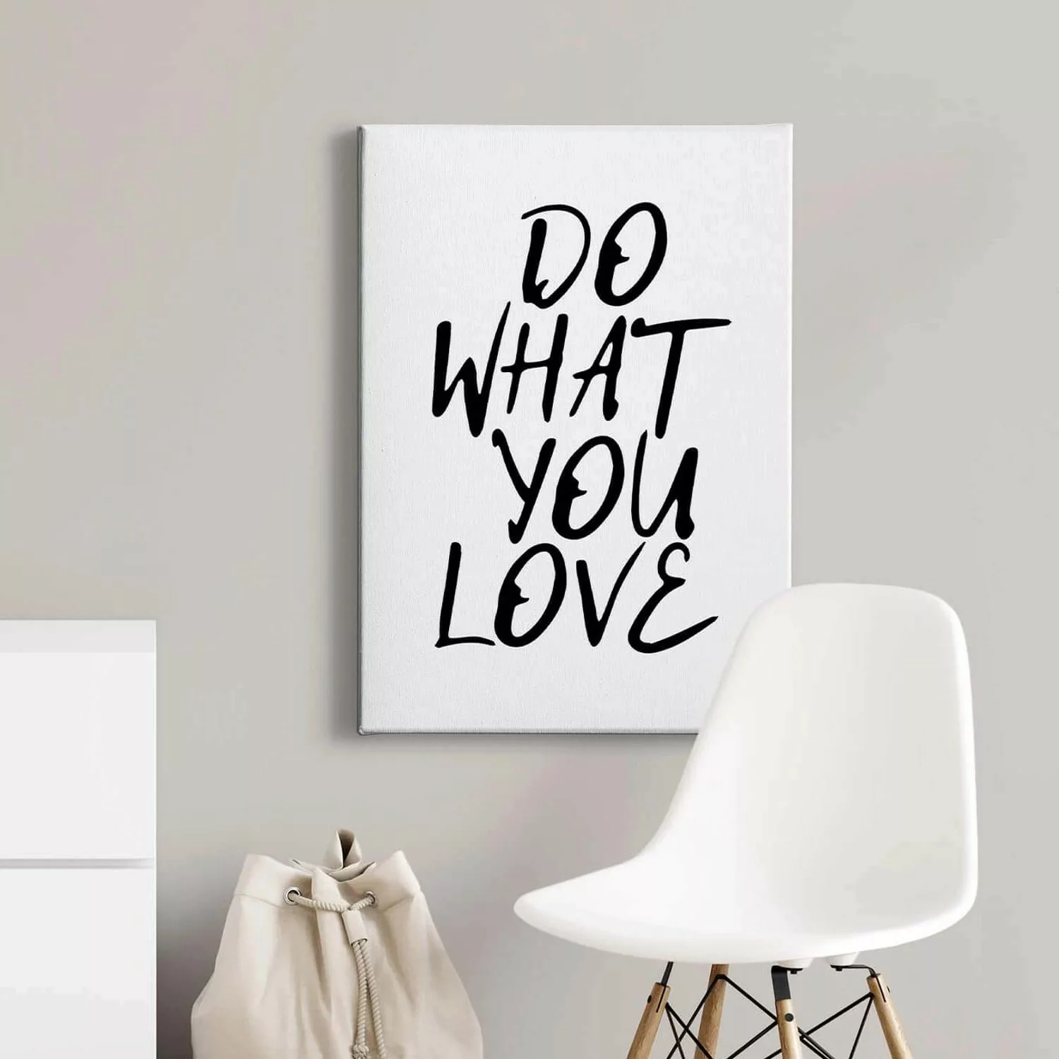 Bricoflor Leinwand Bild Mit Spruch Im Grafik Stil Schwarz Weiß Bild Do What günstig online kaufen