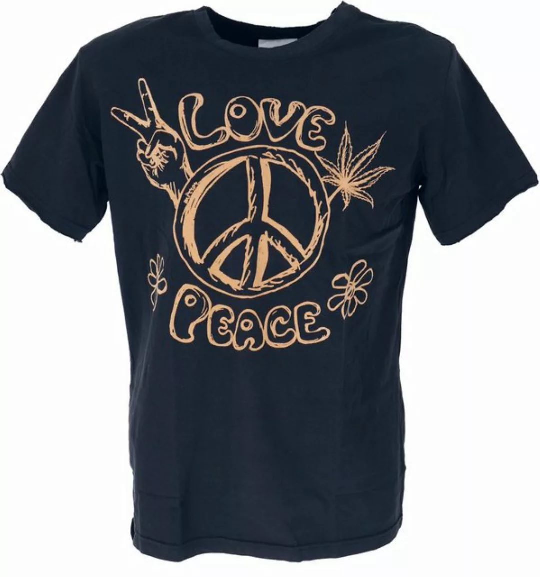 Guru-Shop T-Shirt Mirror Herren T-Shirt, Yoga Shirt - Peace/schwarz Goa Sty günstig online kaufen