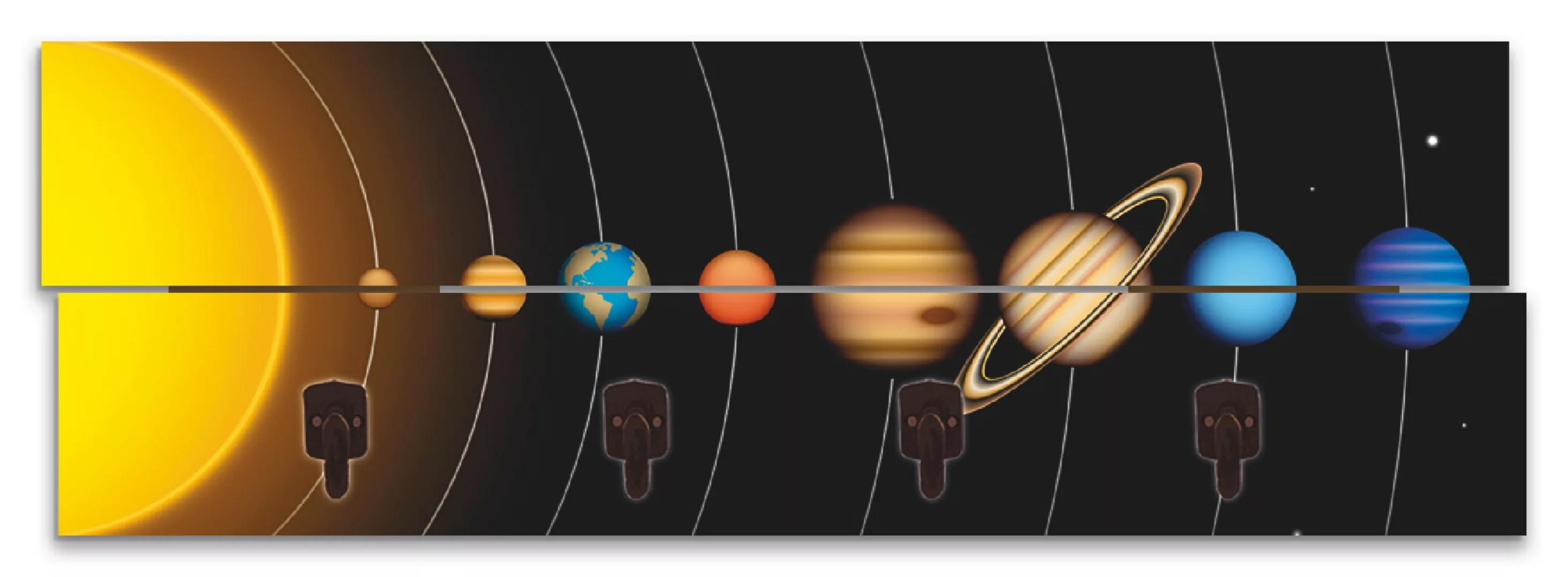 Artland Garderobenleiste "Vector Sonnensystem mit Planeten", teilmontiert günstig online kaufen