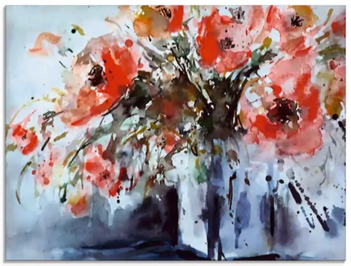 Artland Glasbild "Mohn in Vase", Blumen, (1 St.), in verschiedenen Größen günstig online kaufen