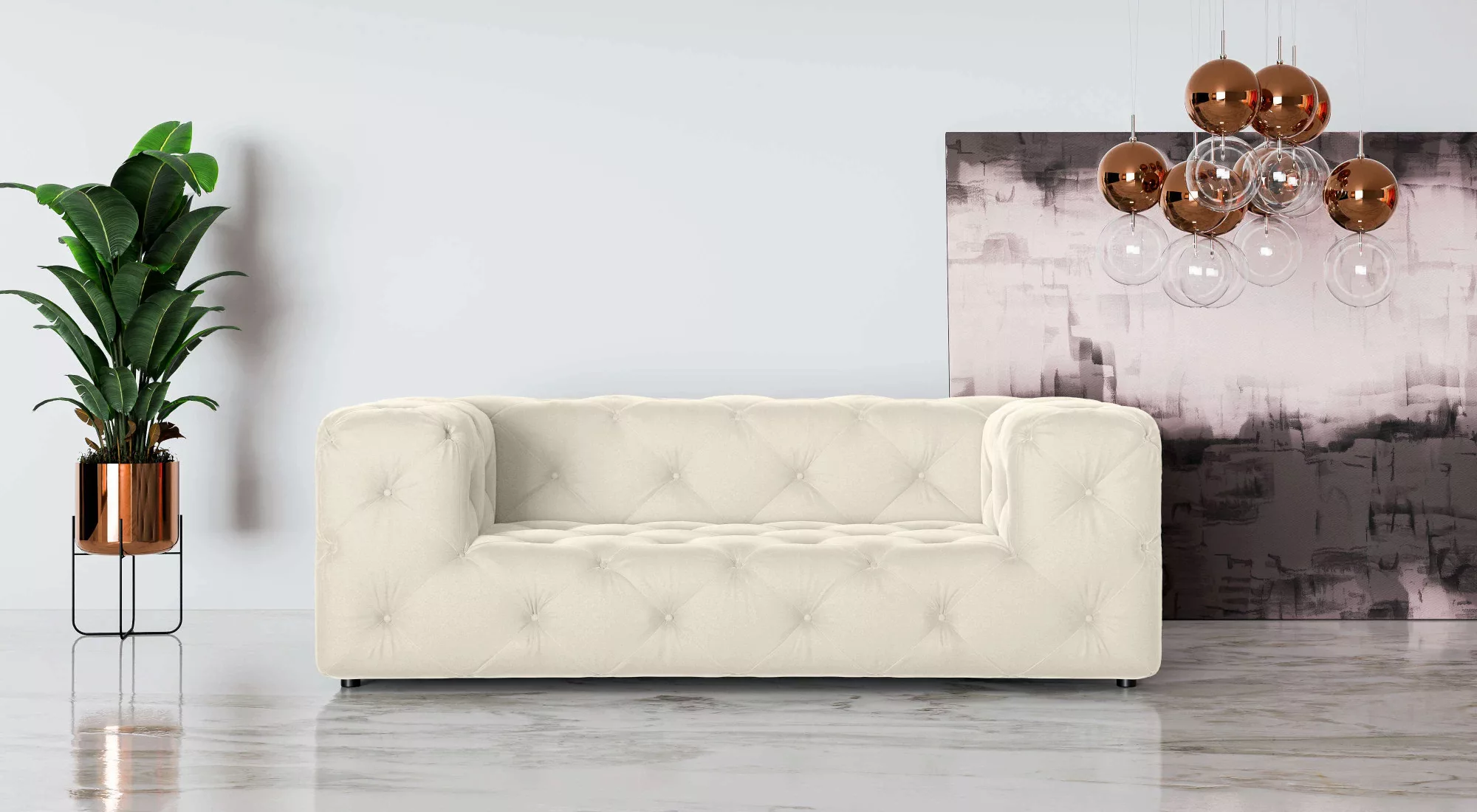 Places of Style 2-Sitzer "FOLLINA", 2-Sitzer Sofa mit klassischer Chesterfi günstig online kaufen