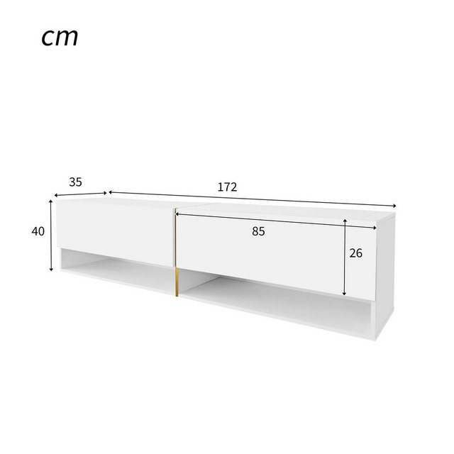 RIYO TV-Schrank Hochglänzender TV-Schrank Lowboard mit Türen kombinierter S günstig online kaufen