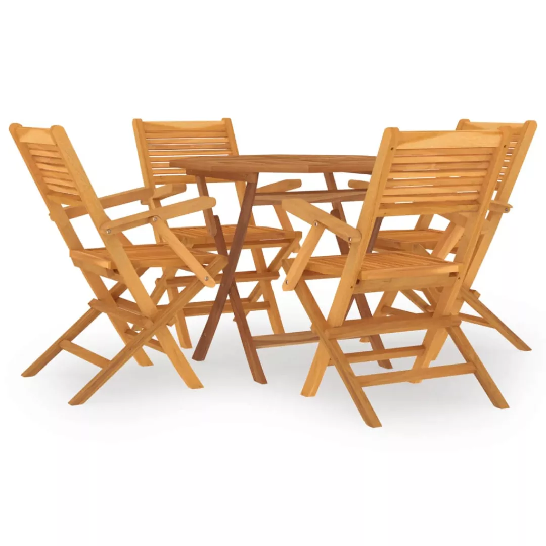 Vidaxl 5-tlg. Garten-essgruppe Massivholz Teak günstig online kaufen