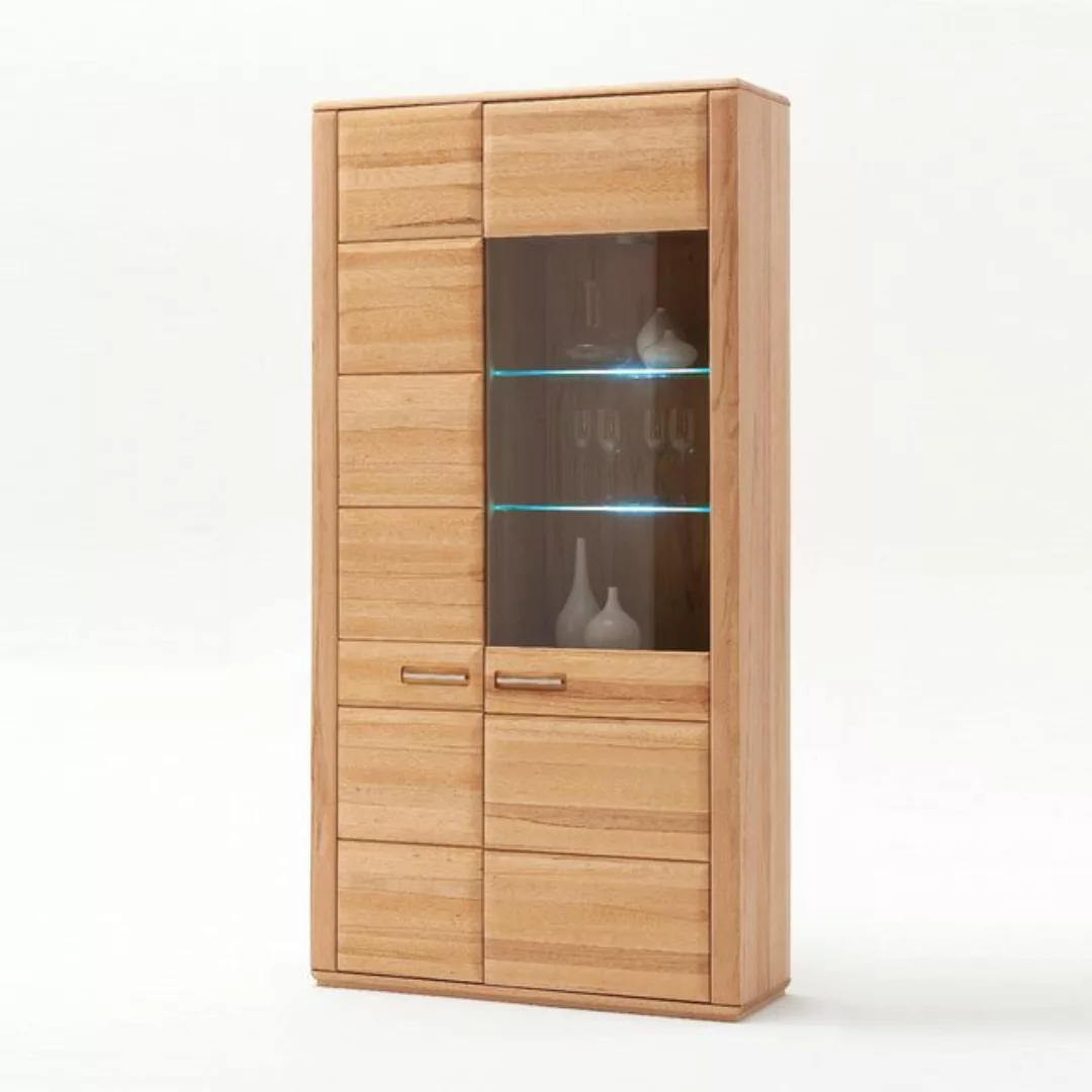 Empinio24 Vitrine Sanremo Breite 107 cm, Kernbuche teilmassiv, mit 2 Türen günstig online kaufen