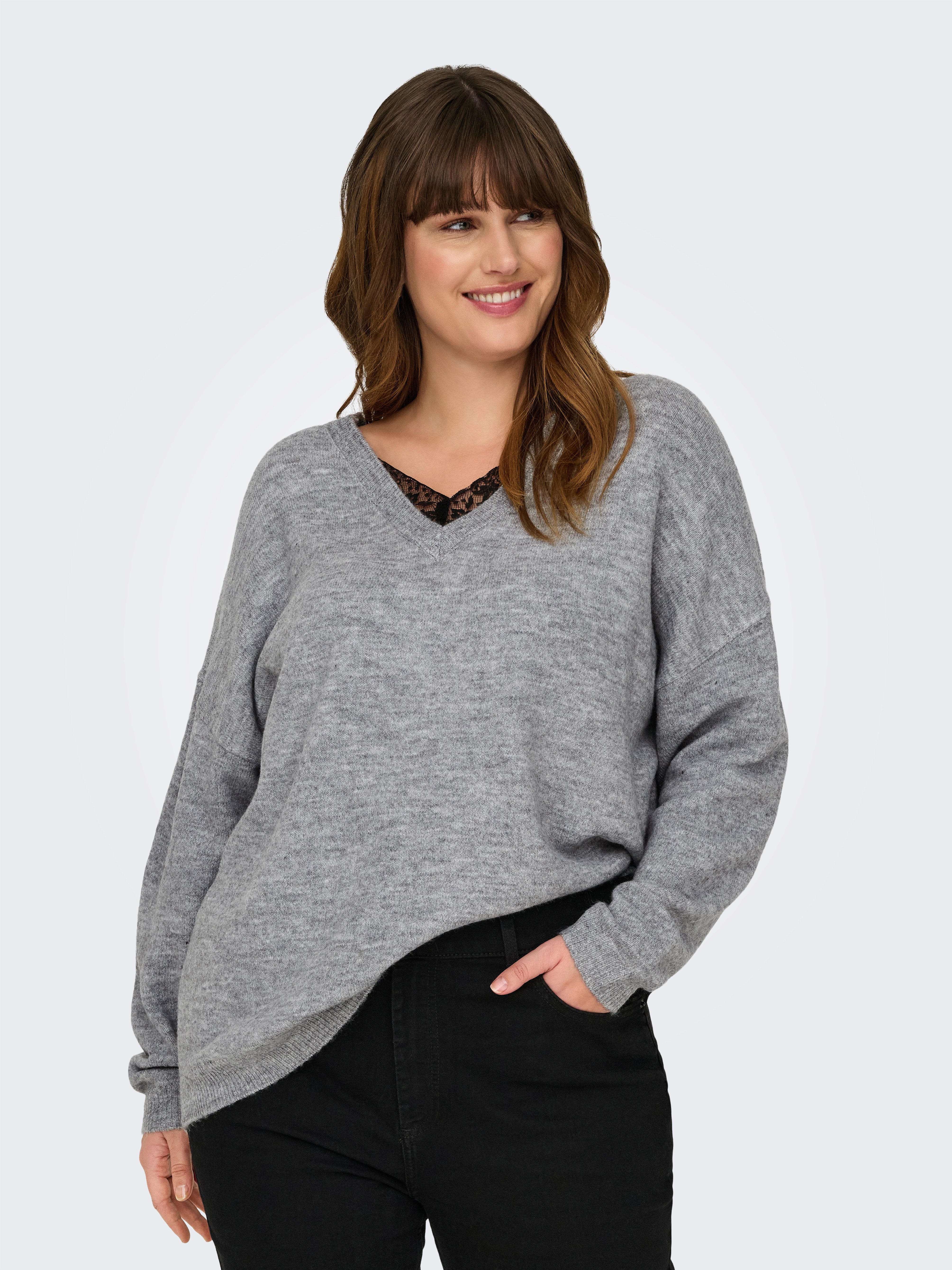 ONLY CARMAKOMA Strickpullover CARMANIFESTA LS REVERS.PULLOVER günstig online kaufen