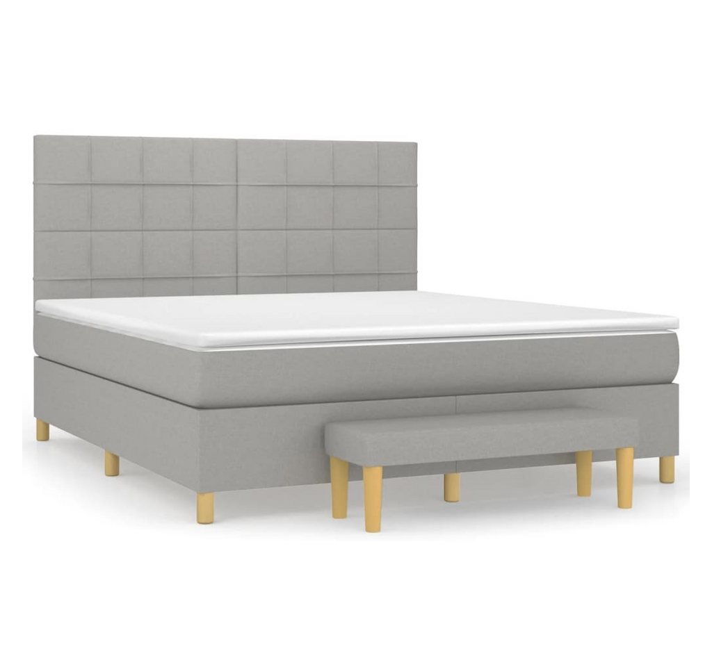 furnicato Bett Boxspringbett mit Matratze Hellgrau 160x200 cm Stoff (1-tlg) günstig online kaufen