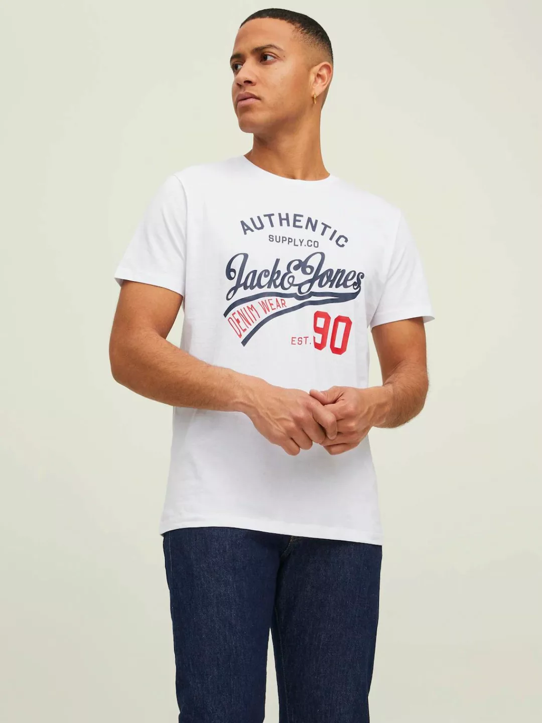 Jack & Jones T-Shirt JJETHAN 3er PACK (1-tlg) aus Baumwolle günstig online kaufen