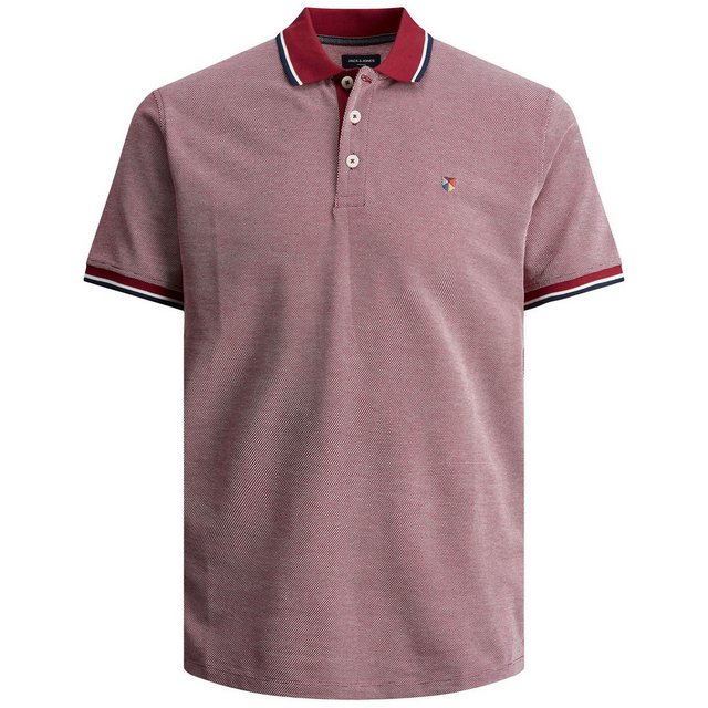 Jack & Jones Poloshirt Jack&Jones Bicolor Poloshirt Übergröße weinrot-weiß günstig online kaufen