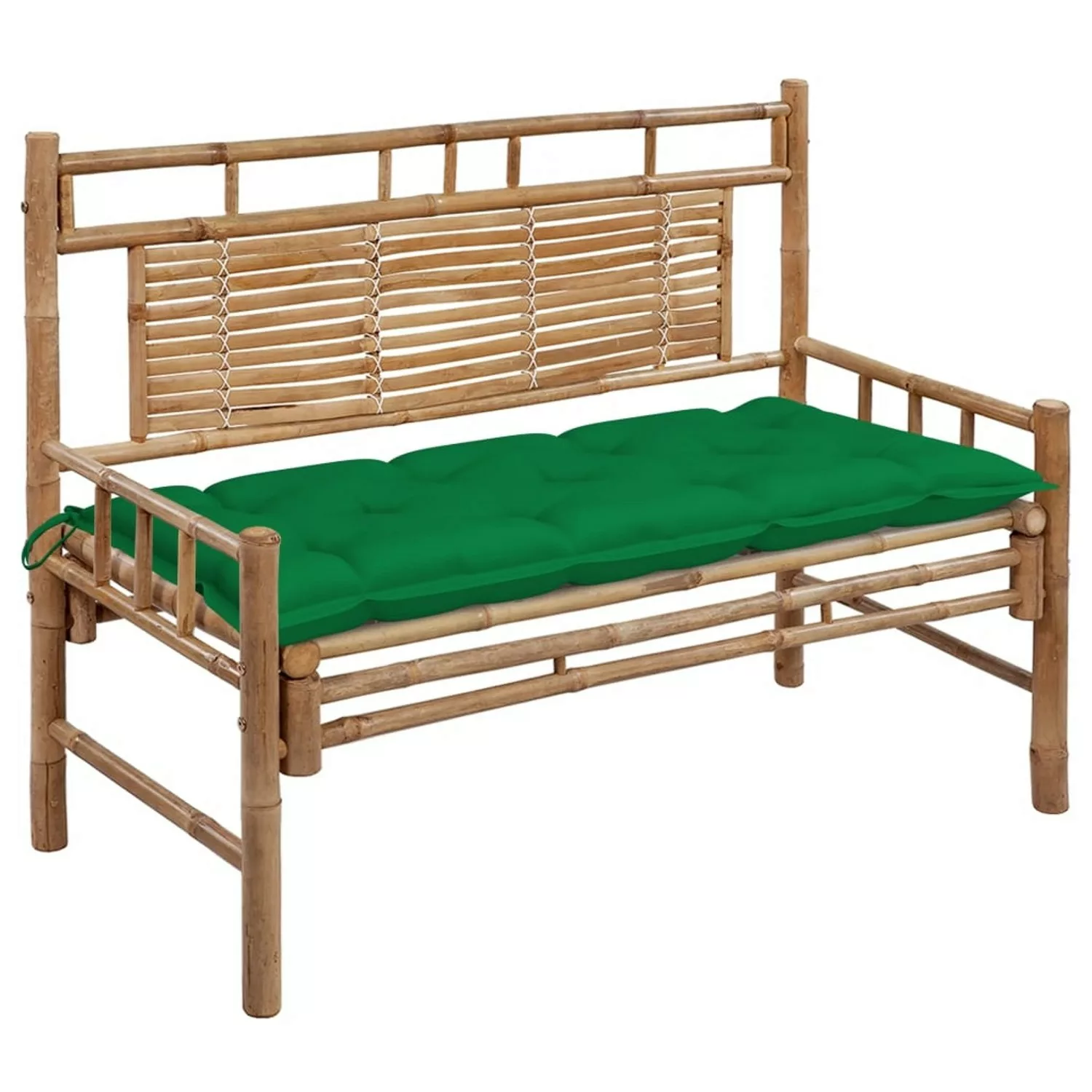 furnicato Gartenbank mit Auflage 120 cm Bambus günstig online kaufen