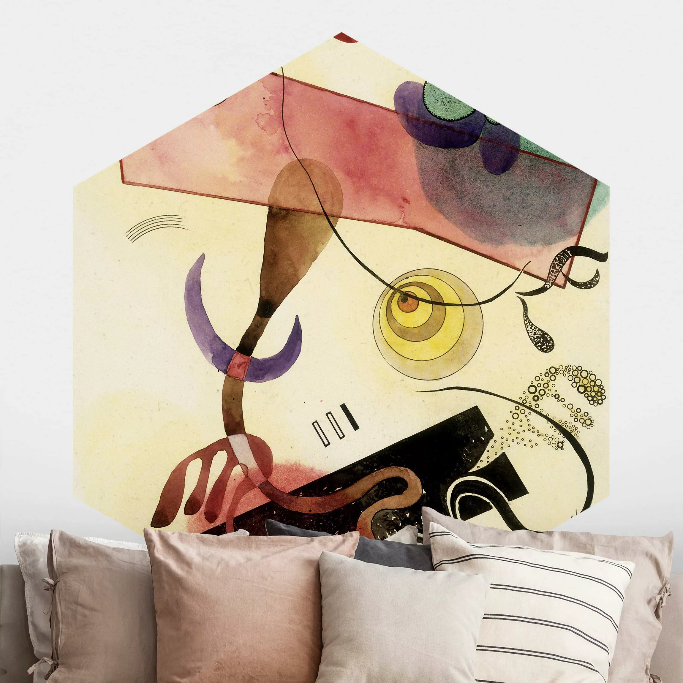 Hexagon Fototapete selbstklebend Wassily Kandinsky - Taches günstig online kaufen