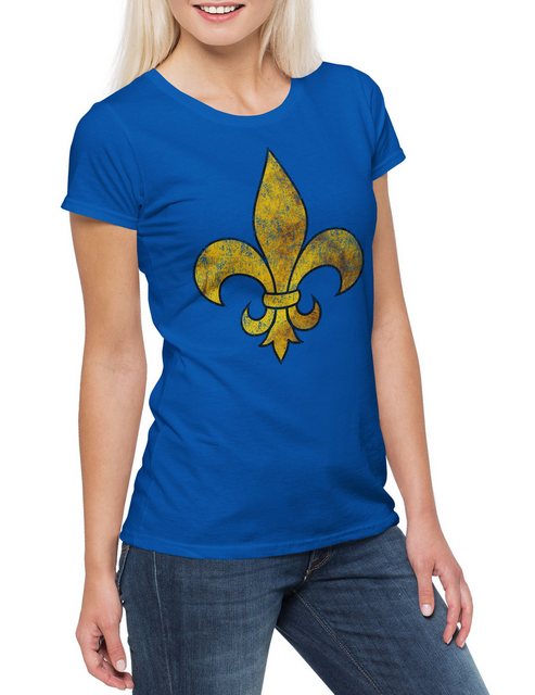 Urban Backwoods Print-Shirt Fleur De Lis Damen T-Shirt Sol Royal Louis Fran günstig online kaufen