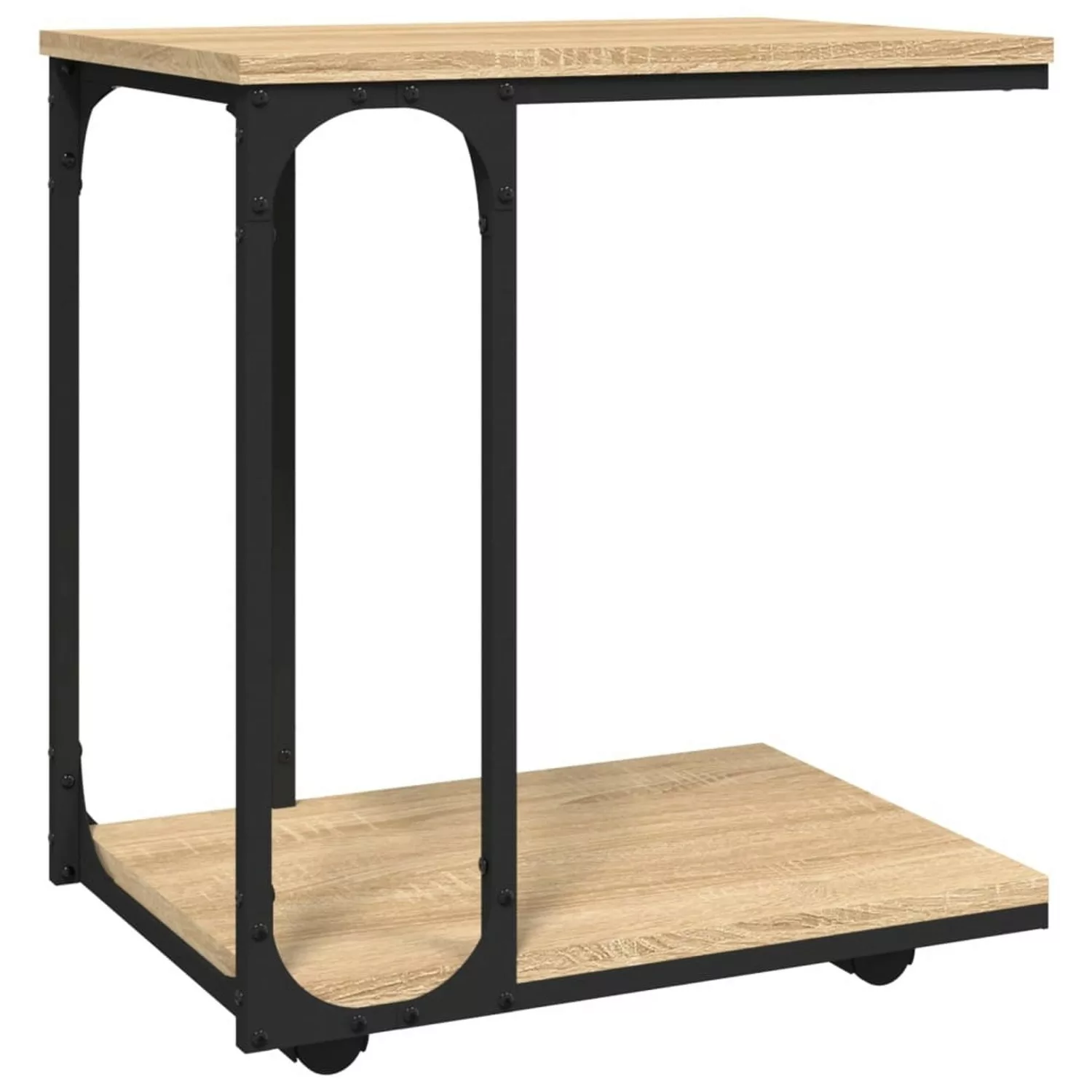 Vidaxl Beistelltisch Mit Rollen Sonoma 50x35x55,5 Cm Holzwerkstoff günstig online kaufen