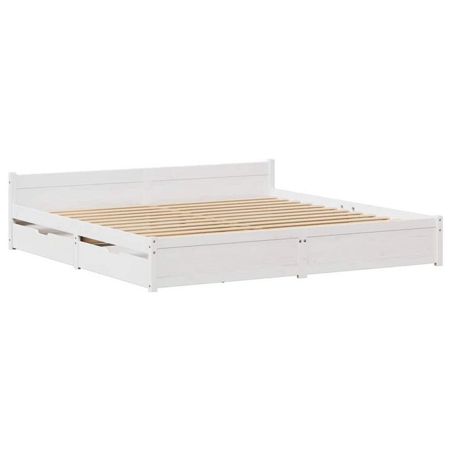 vidaXL Bett Massivholzbett ohne Matratze Weiß 180x200 cm Kiefernholz günstig online kaufen