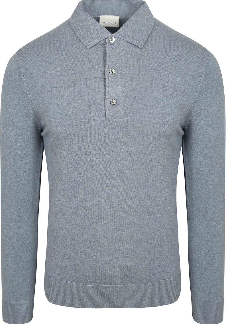 Profuomo Longsleeve Poloshirt Luxury Basic Blau - Größe L günstig online kaufen