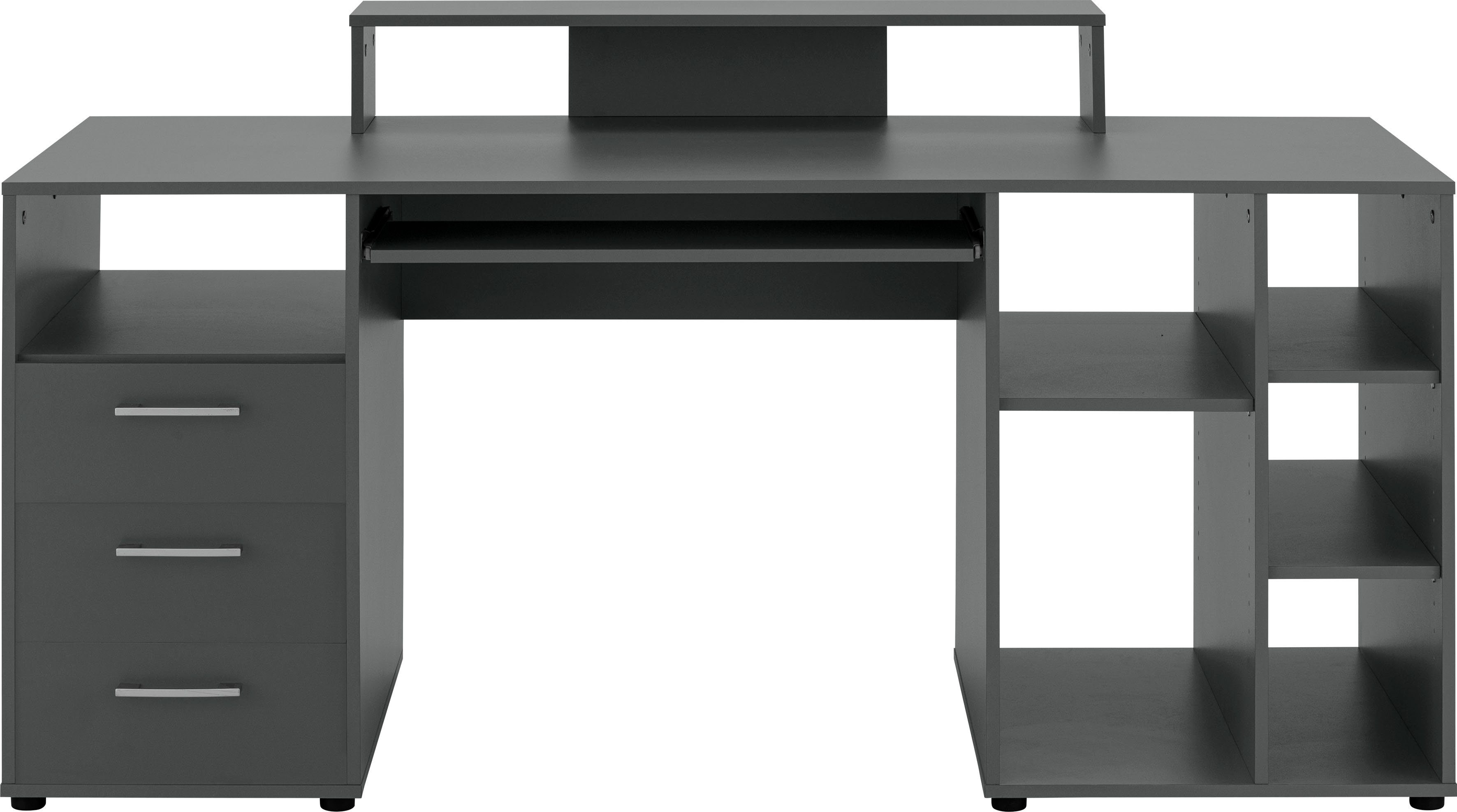 VOGL Möbelfabrik Schreibtisch "Timra", Tastaturauszug, Aufsatz & Towerfach, günstig online kaufen