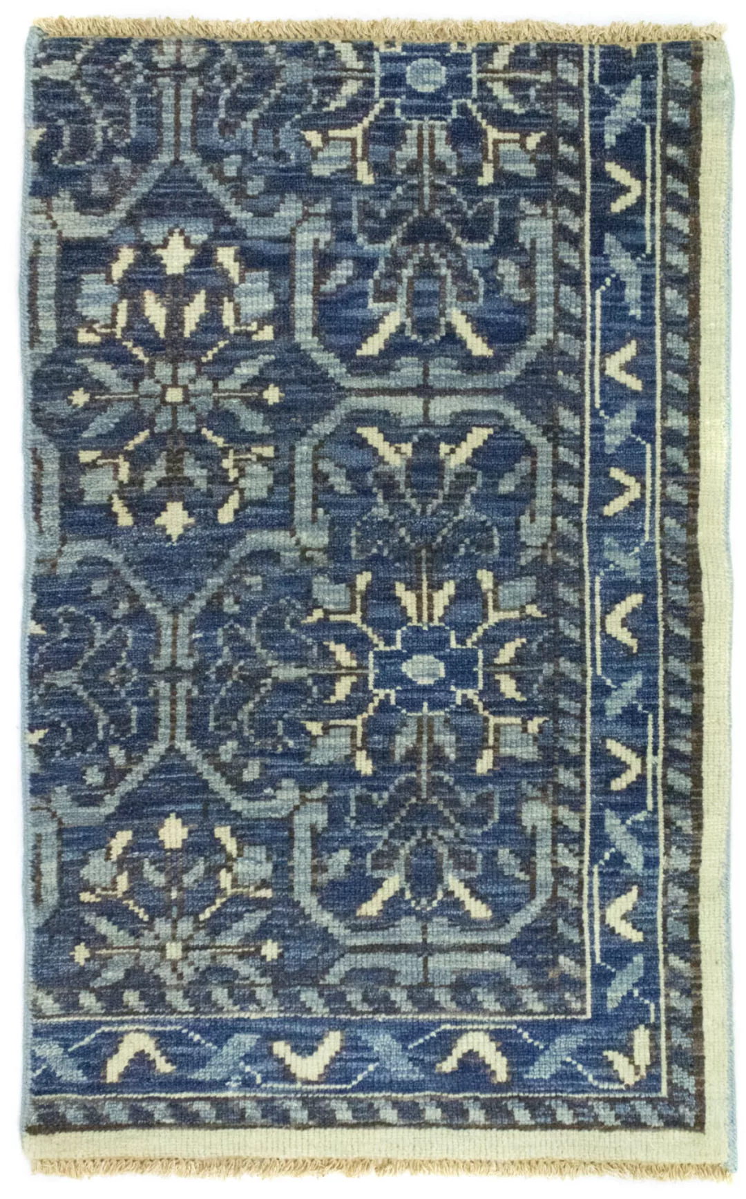 morgenland Wollteppich »Designer Teppich handgeknüpft blau«, rechteckig günstig online kaufen