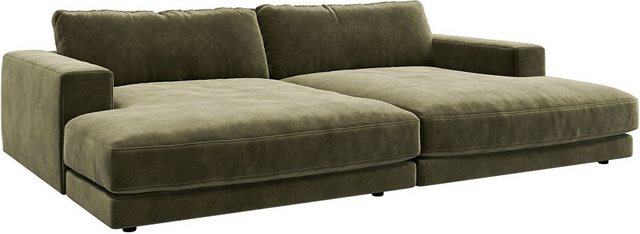 DELIFE Big-Sofa Cubico, Samt Olive 290x170 cm Big-Sofa günstig online kaufen