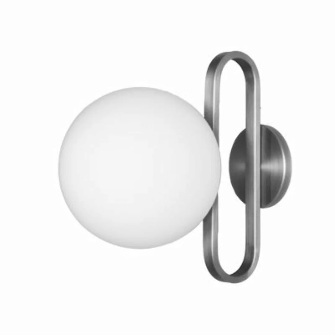 Wandleuchte Cime Large glas weiß silber metall / Ø 20 cm - ENOstudio - Meta günstig online kaufen