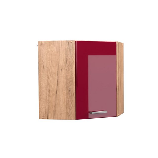 Vicco Eckhängeschrank R-Line, Bordeaux Hochglanz/Goldkraft Eiche, 57 cm (1 günstig online kaufen