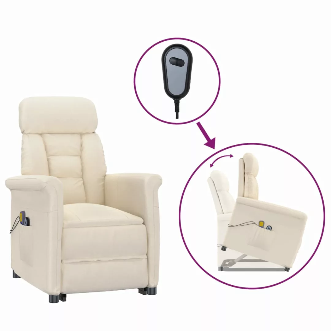 Vidaxl Massagesessel Elektrisch Beige Mikrofasergewebe günstig online kaufen