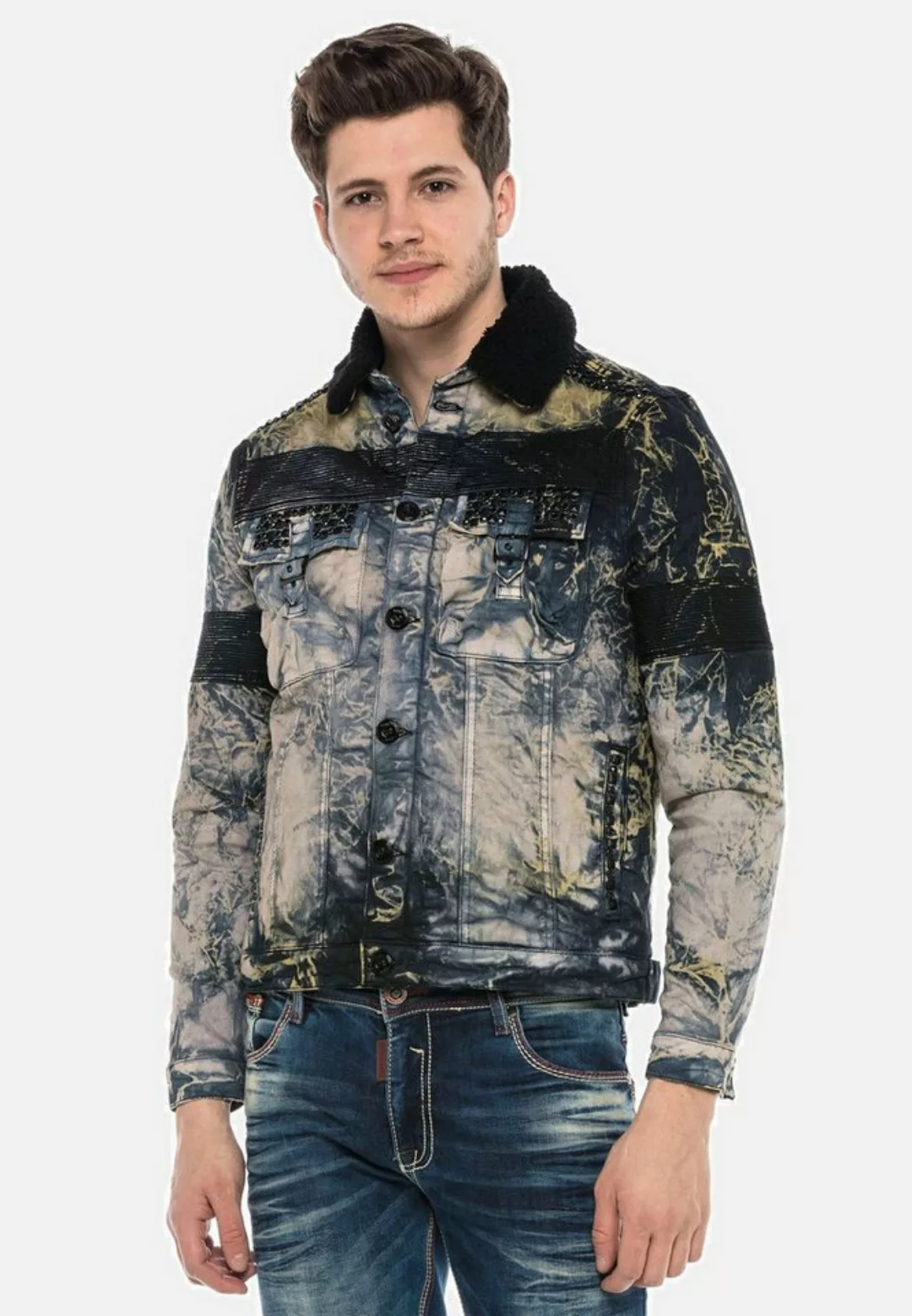 Cipo & Baxx Jeansjacke Jacke mit Hemdkragen, CJ245 günstig online kaufen