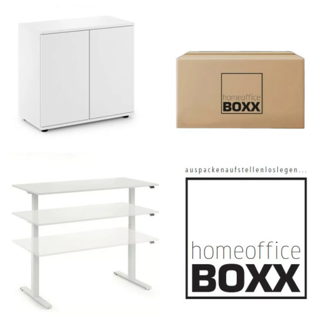 FM Homeoffice BOXX 3.2 - EASY GO Schreibtisch, ROLL ON Rollcontainer und SP günstig online kaufen