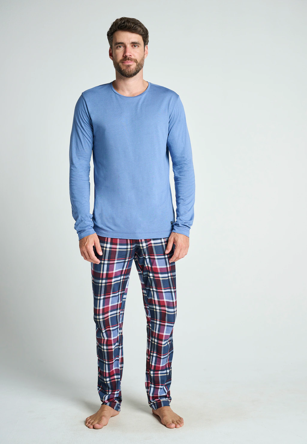 Jockey Pyjama "NIGHT & DAY PYJAMA 1/1 KNIT", (2 tlg.), Elastikbund mit Kord günstig online kaufen