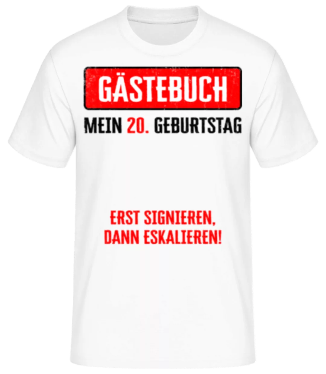 Gästebuch 20 Geburtstag · Männer Basic T-Shirt günstig online kaufen