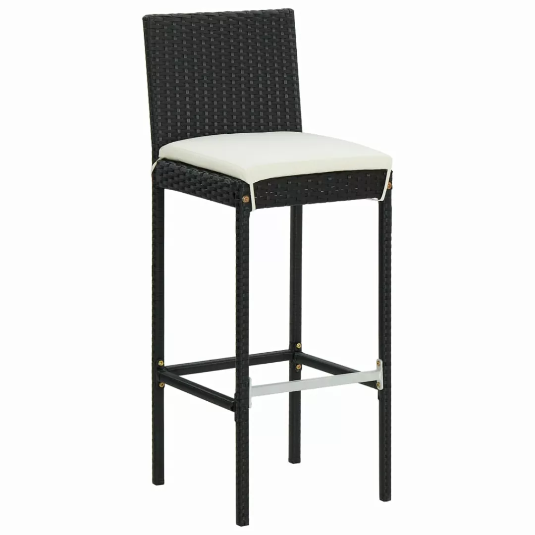 Vidaxl Barhocker Mit Kissen 6 Stk. Schwarz Poly Rattan günstig online kaufen