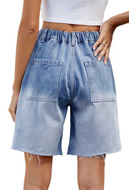 SEGUEN Jeansshorts Knopf Tasche Farbverlauf fünf Denim Shorts (Gewaschene F günstig online kaufen