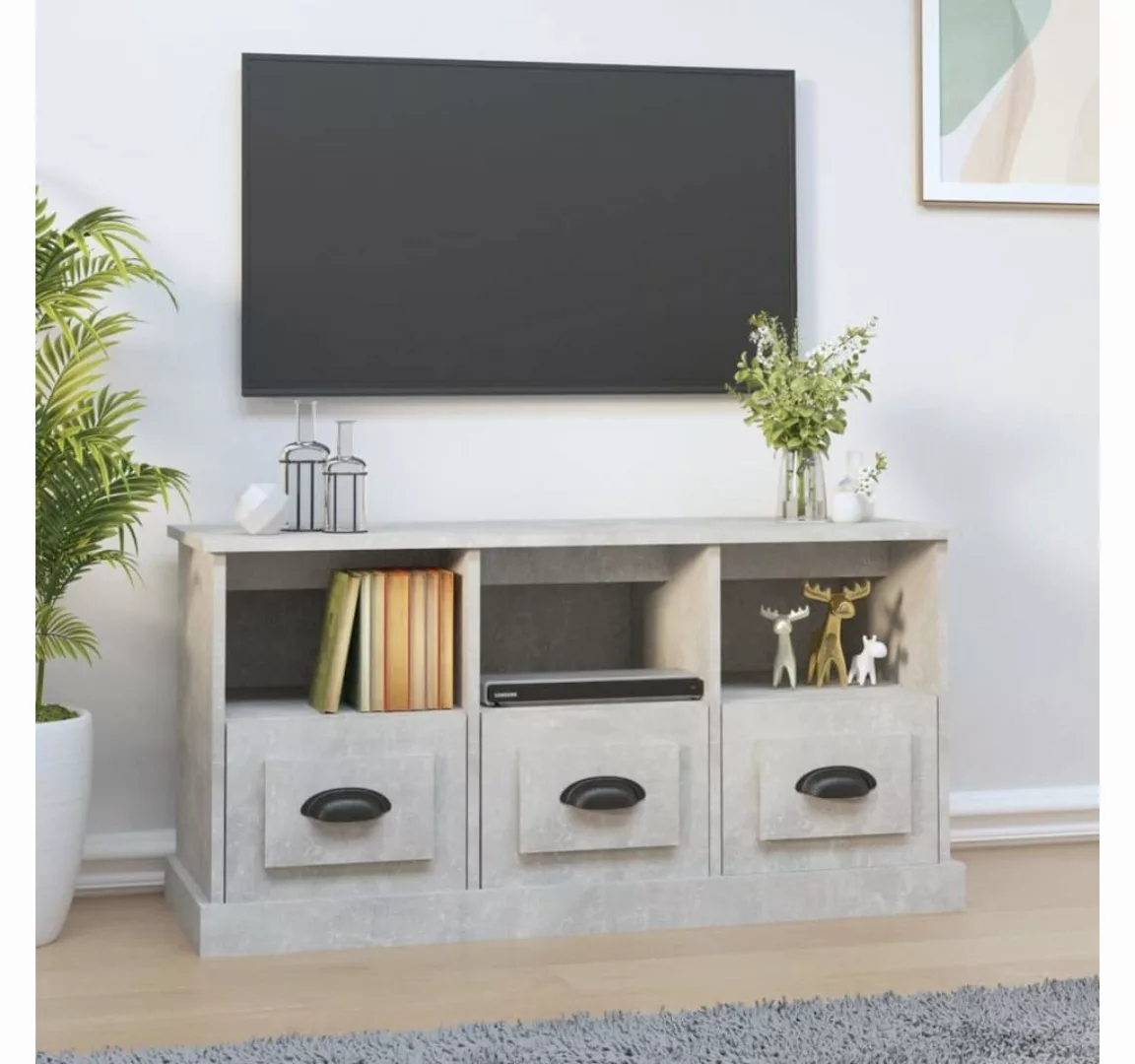 furnicato TV-Schrank Betongrau 100x35x50 cm Holzwerkstoff günstig online kaufen