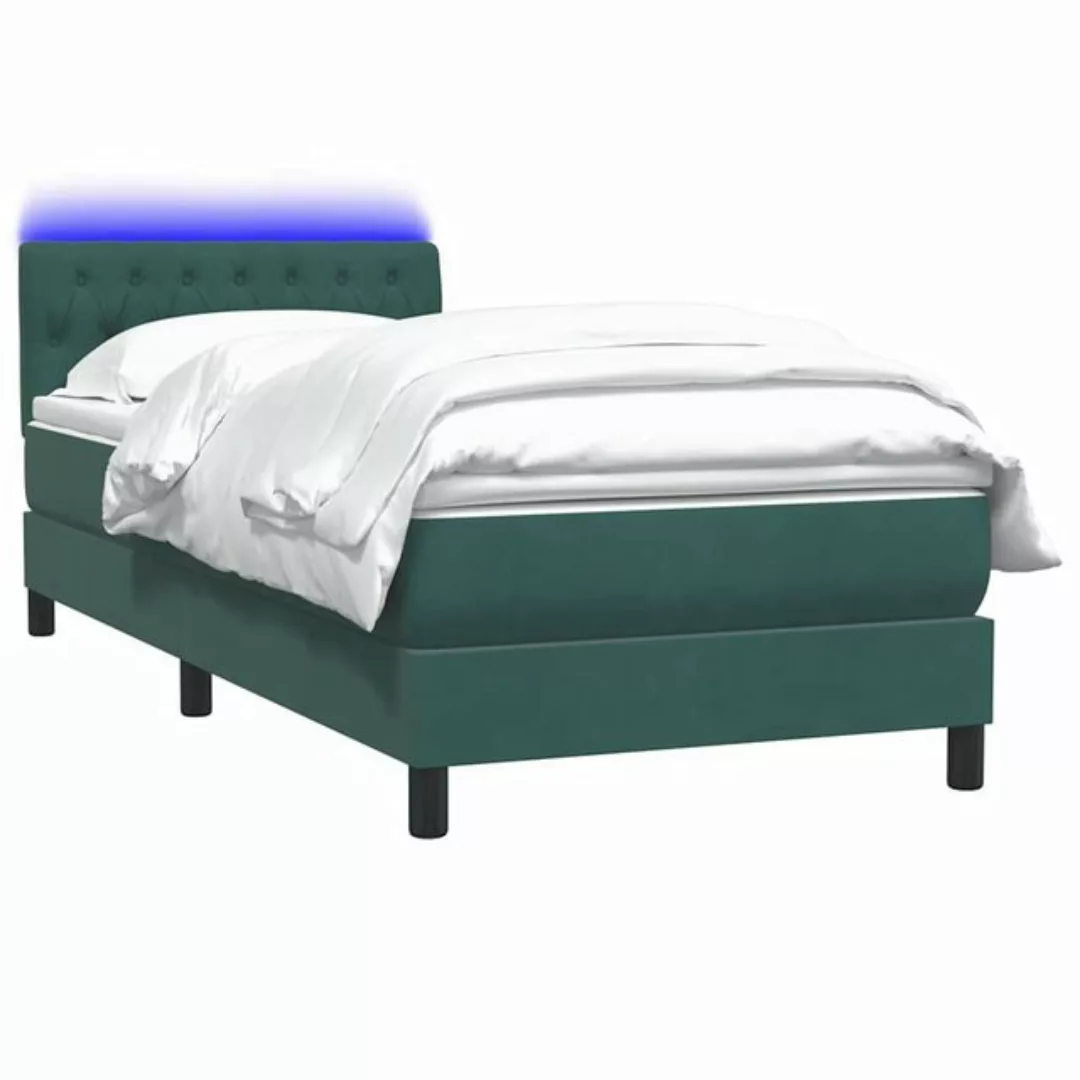 vidaXL Bett Boxspringbett mit Matratze Dunkelgrün 90x220 cm Samt günstig online kaufen