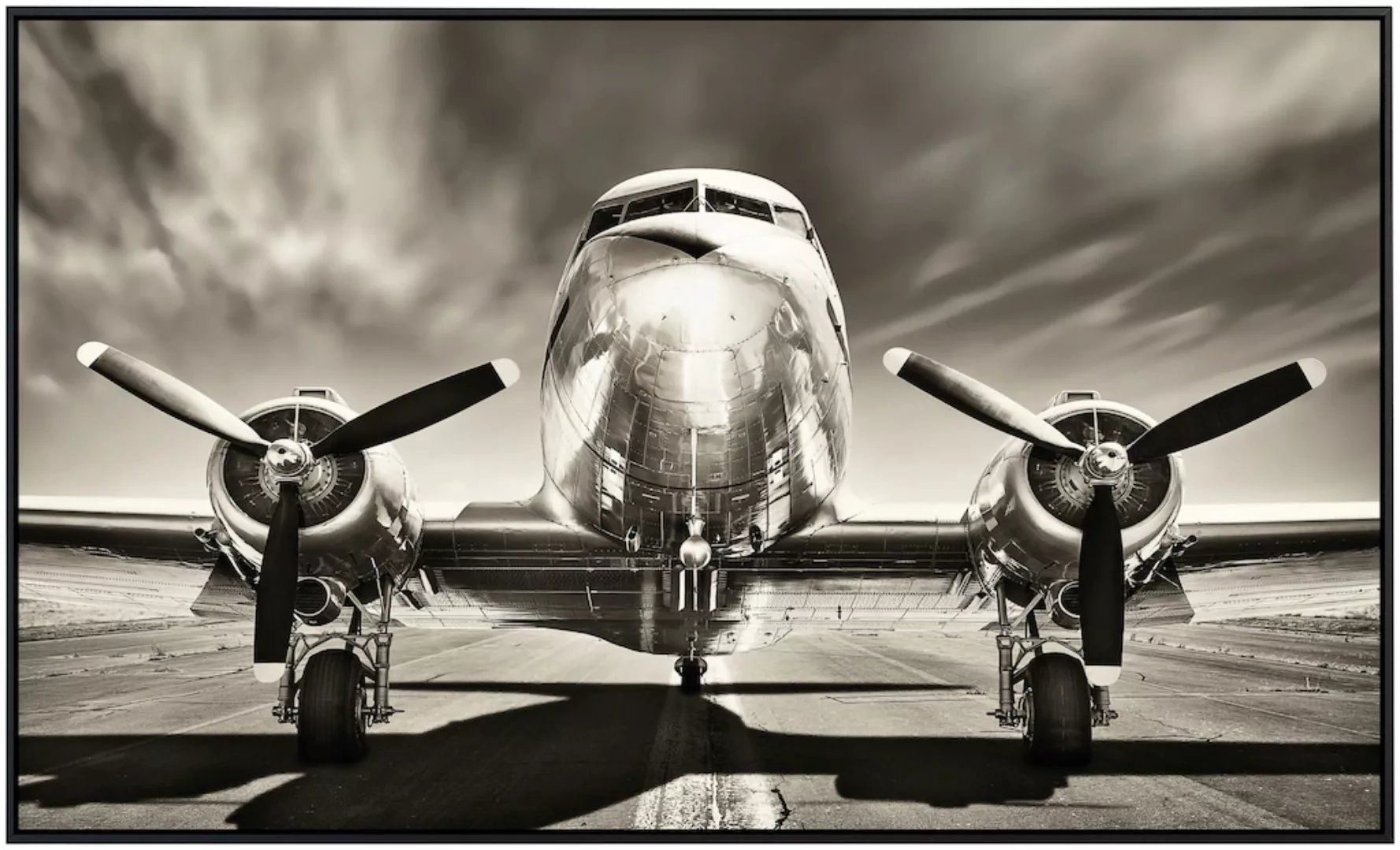 Papermoon Infrarotheizung »Flugzeug Schwarz & Weiß«, sehr angenehme Strahlu günstig online kaufen